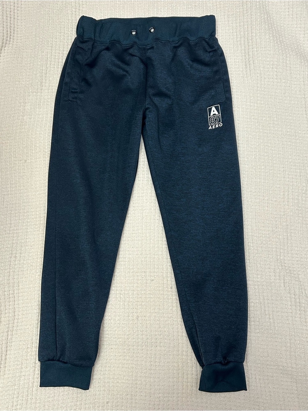 Aeropostale Men's Navy Jogger Sweatpants with A87 Logo